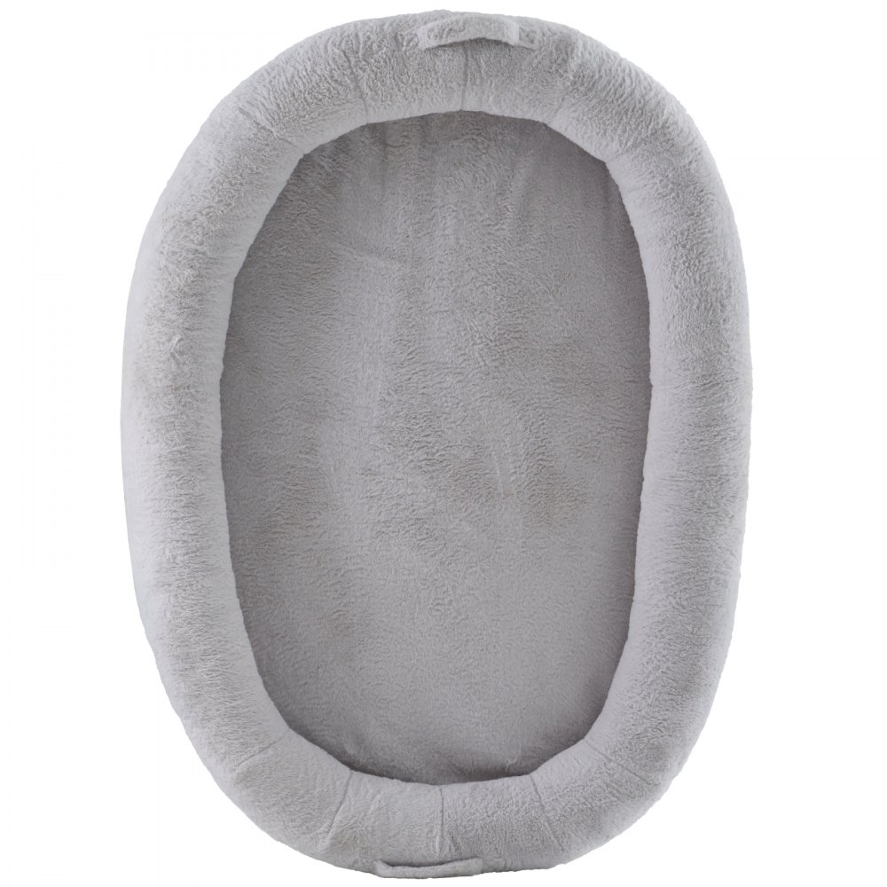 VEVOR Dog Bed for People, 183 x 122 x 25 cm, Adult Dog Bed, Human-Size Dog Bed with Washable Faux Rabbit Fur Cover, Orthopedic Egg Foam, Storage Bag, Large Bean Bed for Dogs, Light Grey