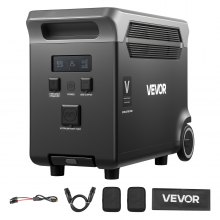 VEVOR Batteria Aggiuntiva per Stazione di Alimentazione Portatile, Batteria di Espansione Aggiuntiva LiFePO4 da 3840 Wh con 3 Porte di Uscita per Uso Domestico, Campeggio, Camper, Emergenze