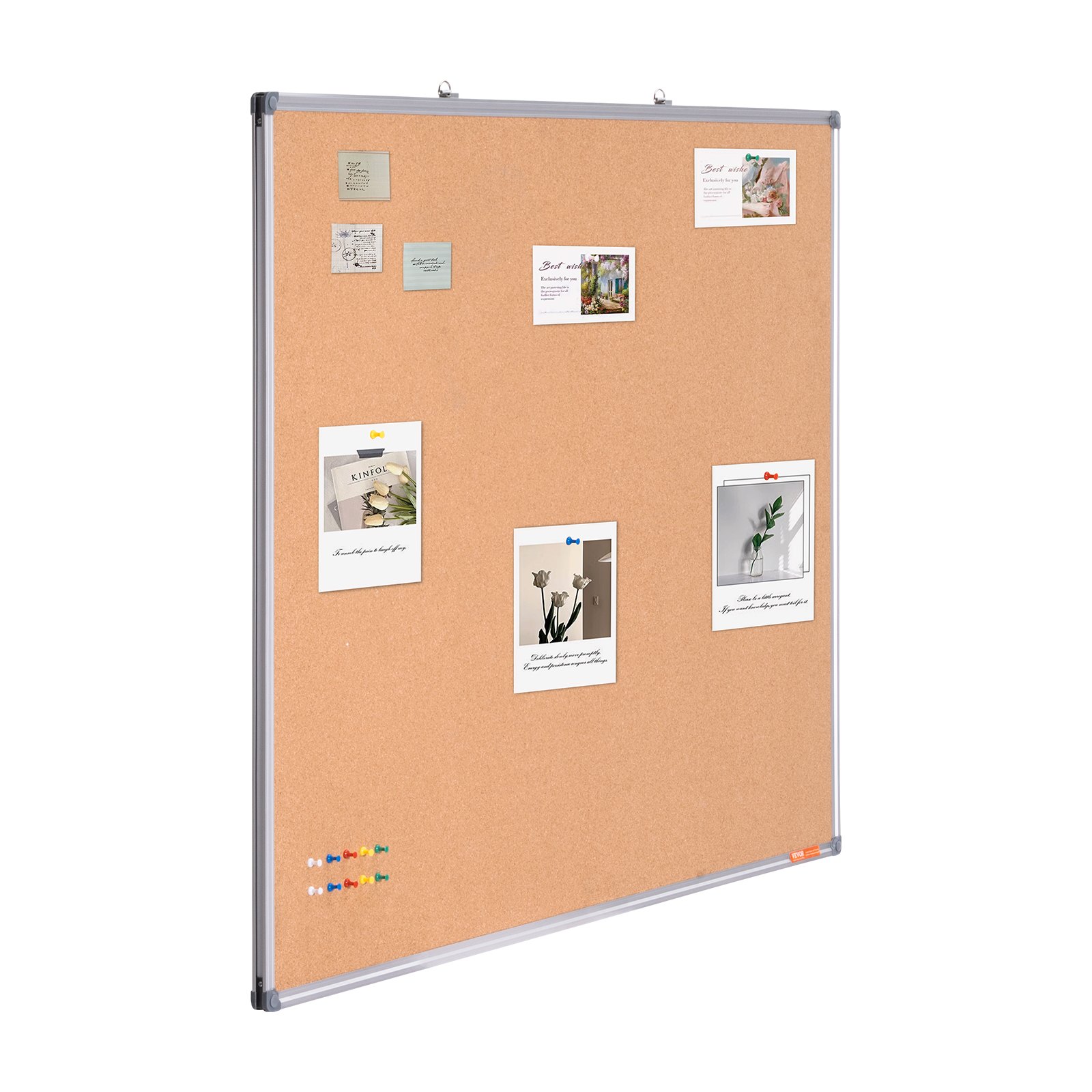 VEVOR 48"x36" Large Corkboard – Wall-Mounted Pinboard with Bulletin Board – Perfect for School, Home, Office