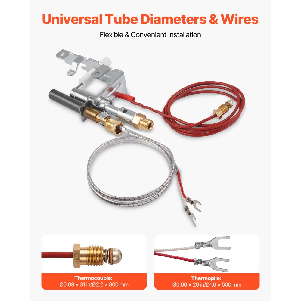 VEVOR Kit di Montaggio Pilota a Gas, OE 14D0477, LPG8404, SRV14D0477, Accensione a Gas per Camino, Sostituzione GPL, Compatibile con i Modelli Lexington Forge, Majestic, Martin, Monessen