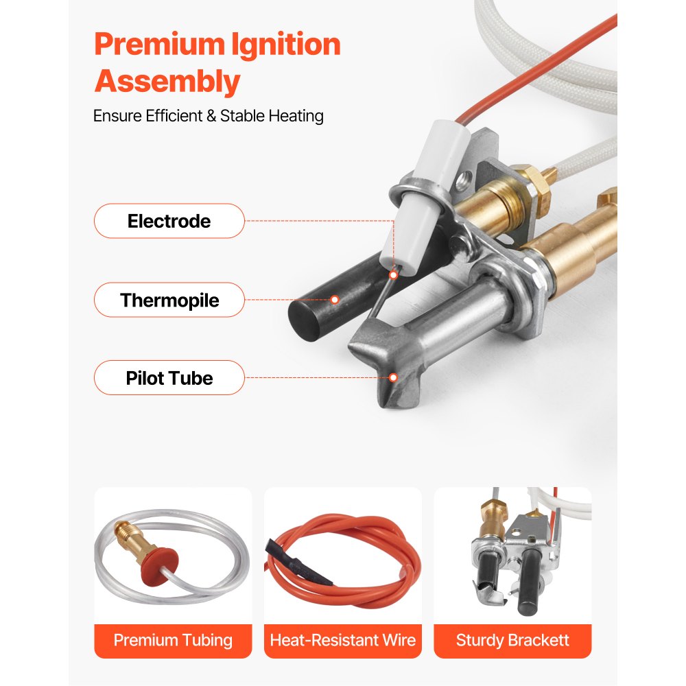 VEVOR Kit di Montaggio Pilota a Gas, OE 446-512A, HSRV 446-512A, SRV 446-512A, Accensione a Gas Naturale, Compatibile con i Modelli Heat & Glo, Heatilator, Lennox e Regency, per Gas Naturale
