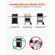 VEVOR 5 Barre Flavorizer Pannello Distributore di Fiamma Acciaio Smaltato in Porcellana per Griglie Weber Spirit I e II Serie 300), Inclusi Spirit E-310, ll S-310, ll E-320, Barre Aromatizzanti Nero