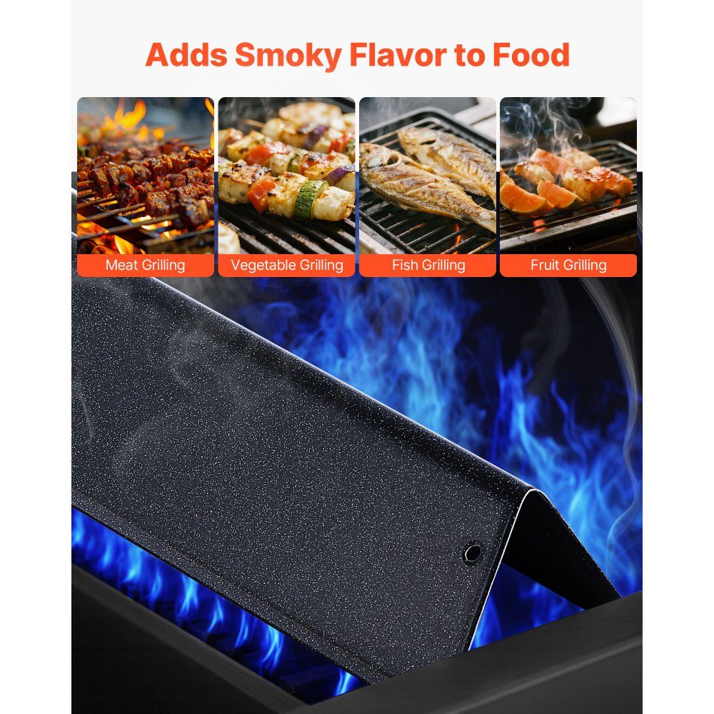 VEVOR Barre Aromatizzanti Pannello Diffusore BBQ 3 Barre Flavorizer Acciaio Smaltato Porcellanato per Griglie Weber Spirit I II 200 Series, Inclusi Spirit ll E-210, ll E-220, ll S-210, E-210, S-210