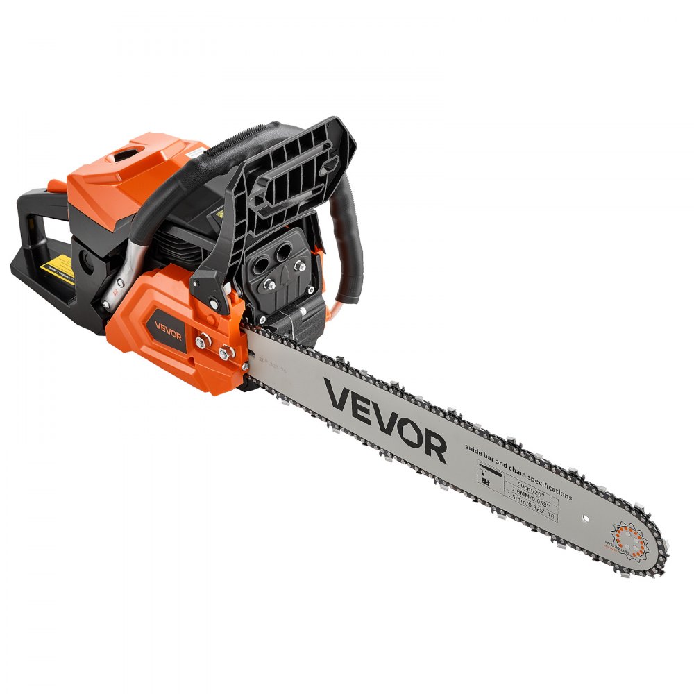 VEVOR Troncatrice a Benzina da 508 mm 58 cc 2,2 kW con Motore a 2 Tempi, per Taglio Legno Potatura e Disboscamento, con Starter Sincronizzato Acceleratore, Impugnatura Antiscivolo Doppio Serbatoio