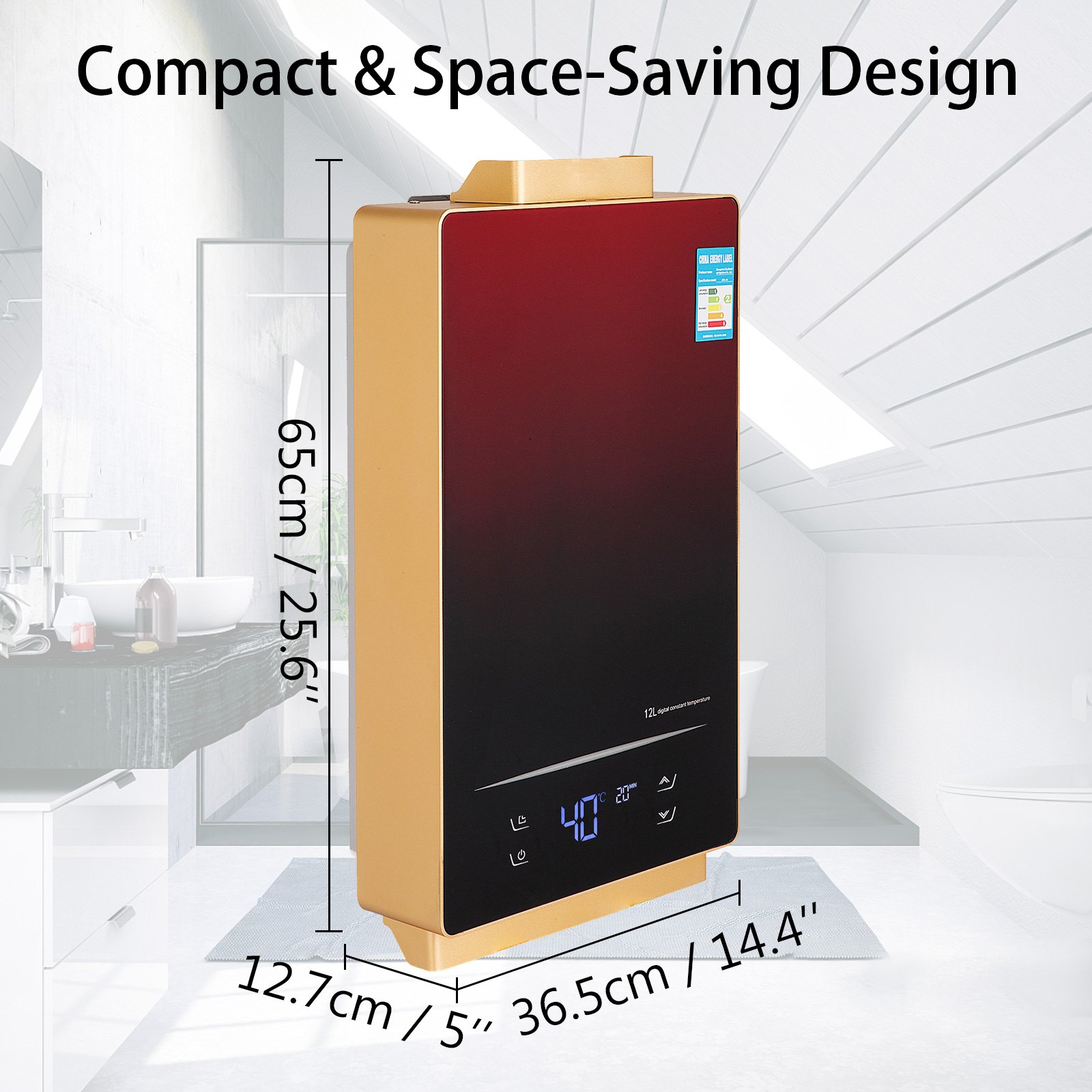 Scaldino Scaldabagno A Gas Naturale 12l Timer Efficiente Acciaio Al Carbonio