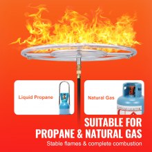 VEVOR Braciere da Incasso Rotondo 24 pollici, Kit Bruciatore per Braciere in Acciaio Inossidabile, Braciere a Gas Naturale Propano Potenza 92000 BTU per Uso Interno Esterno, Kit Bruciatore Braciere
