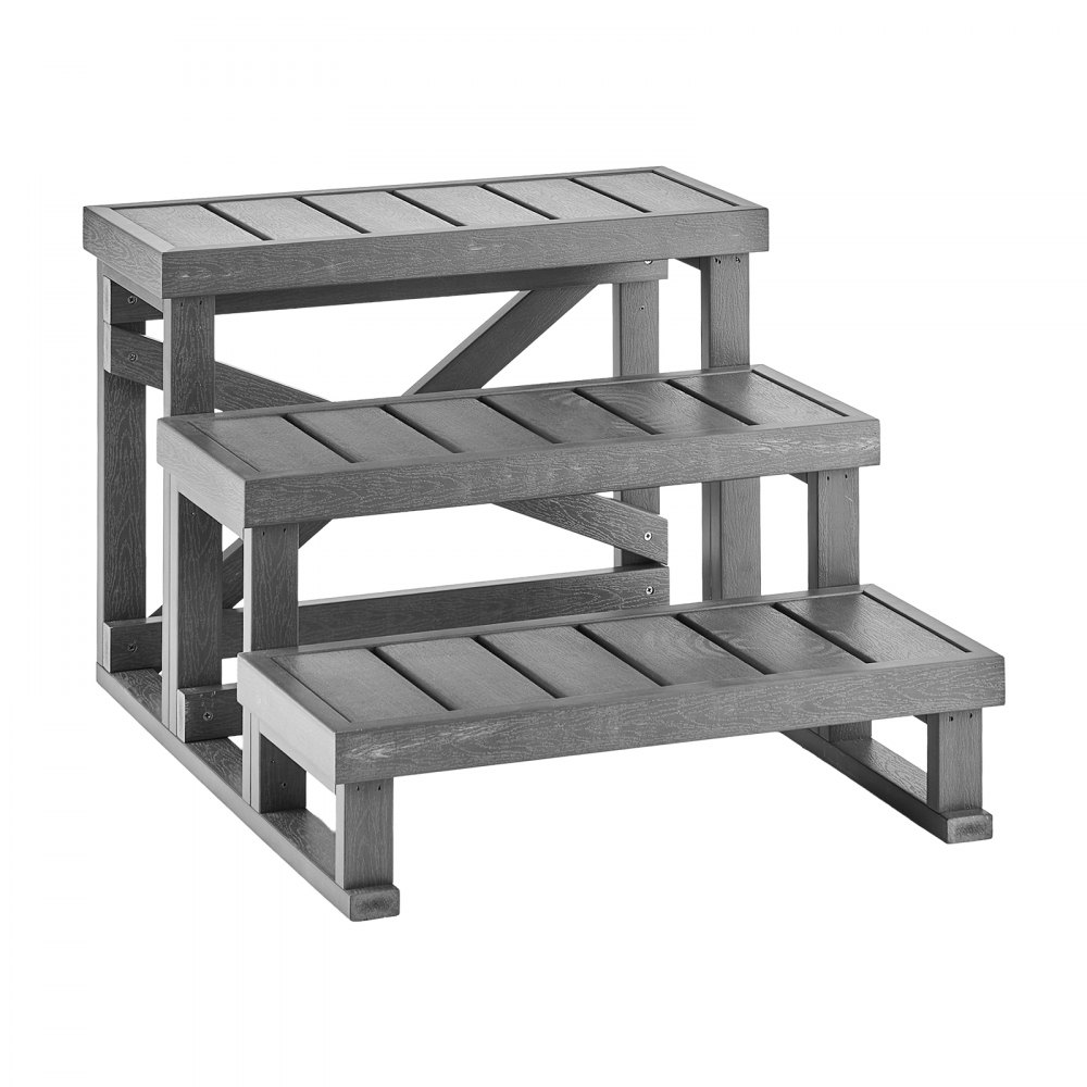 VEVOR Gradini per Vasca Idromassaggio da Esterno Larghezza 700 mm 160 kg, Scalettta a 3 Gradini Piedini Antiscivolo in Plastica HIPS, Accesso per Piscina Fuoriterra, Camper, Giardino, Cortile