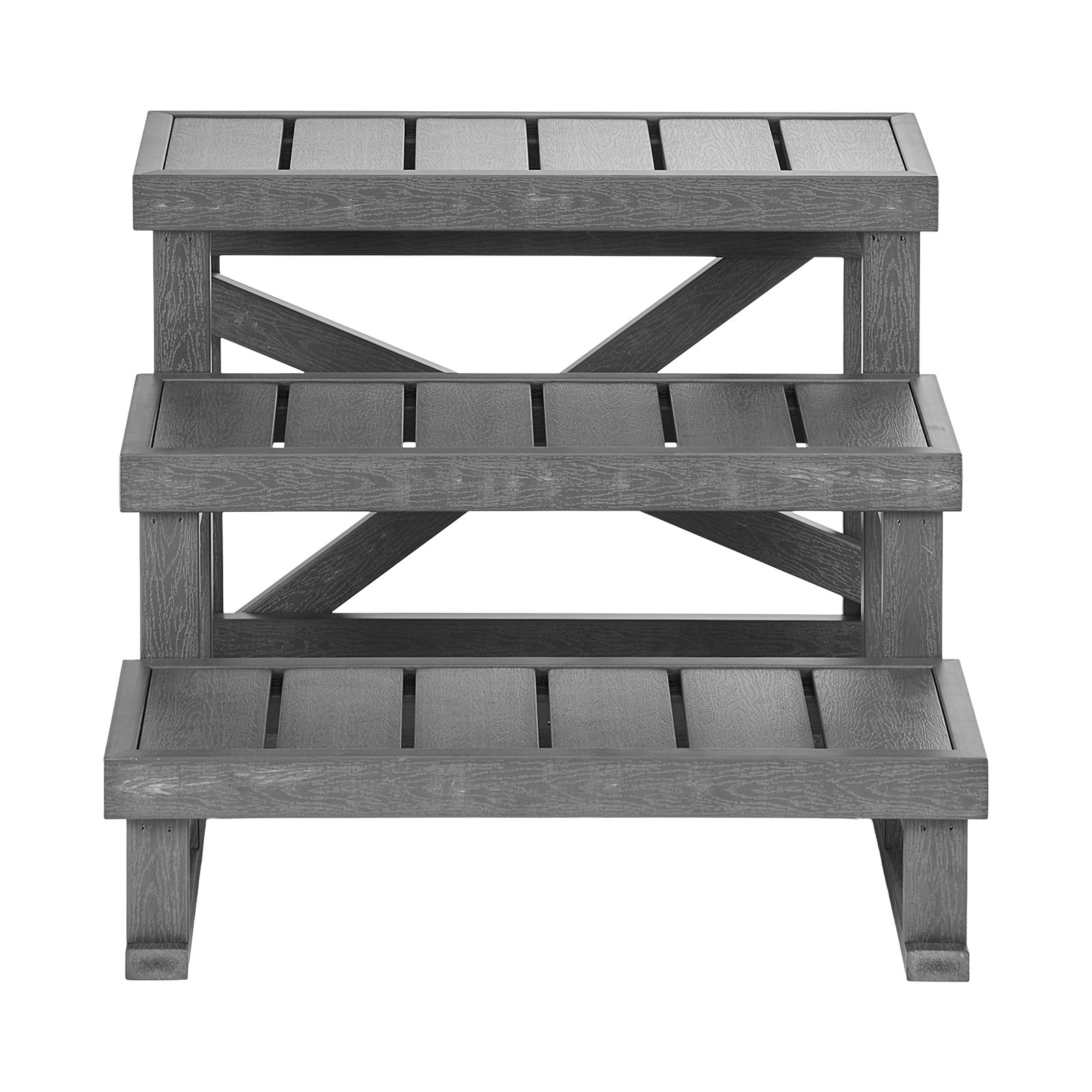 VEVOR Gradini per Vasca Idromassaggio da Esterno Larghezza 700 mm 160 kg, Scalettta a 3 Gradini Piedini Antiscivolo in Plastica HIPS, Accesso per Piscina Fuoriterra, Camper, Giardino, Cortile