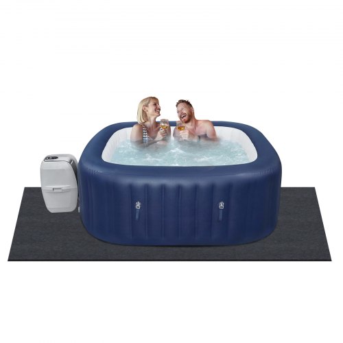 VEVOR Tappetino per Vasca Idromassaggio 1879,6x1828,8mm Tappetino Rettangolare Sotto Piscina Gonfiabile Impermeabile Antiscivolo per Pavimenti Assorbente Riutilizzabile Pulizia Facile Esterni Interni