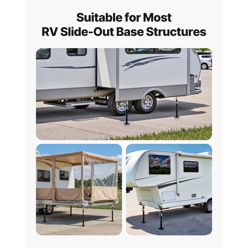 VEVOR Cric Sollevatore per SUV Camper 2 pezzi, Supporti in Acciaio Verniciato a Polvere per Camper, Capacità di Carico Fino a 453,59 kg, Altezza Regolabile da 541,02 a 1219,2 mm, Piede di Supporto