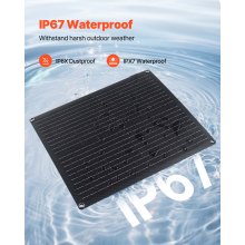 VEVOR Pannello Caricabatteria Solare da 30 W 12 V, Caricabatteria Solare Regolatore Integrato 3 Cavi di Collegamento, Impermeabile IP67, Portatile per Camper, Auto, Moto, Barche, Furgoni