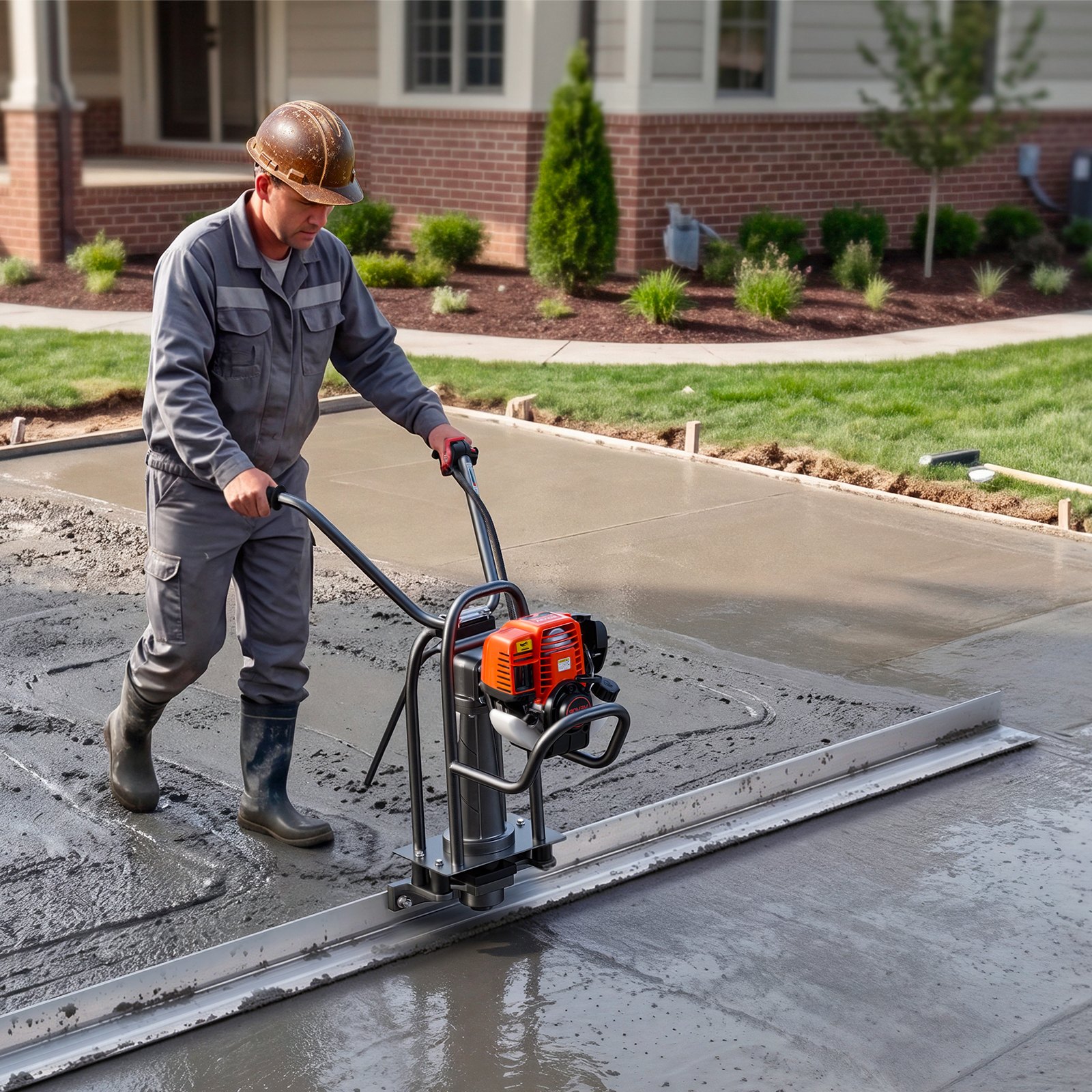 VEVOR Lama per Staggia Vibrante da Calcestruzzo 2438 mm, Lega di Alluminio, Lama a Bordo Dritto da 135 mm per Staggia Vibrante, Ampia Superficie di Lavoro, Lama di Ricambio per  Pavimenti di Garage