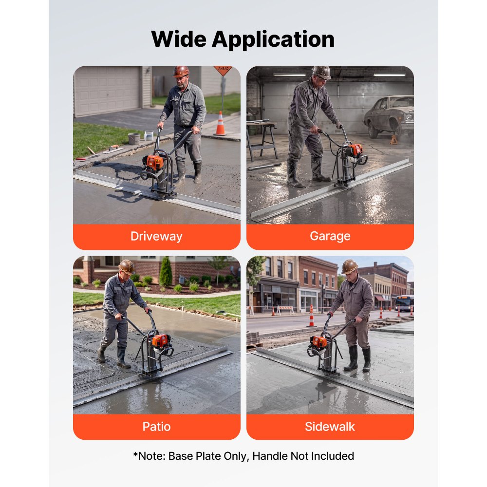 VEVOR Lama per Staggia Vibrante da Calcestruzzo 3048 mm, Lega di Alluminio, Lama a Bordo Dritto da 135 mm, Copertura Estesa, Lama di Ricambio per Vialetti, Patio, Marciapiedi e Pavimenti di Garage