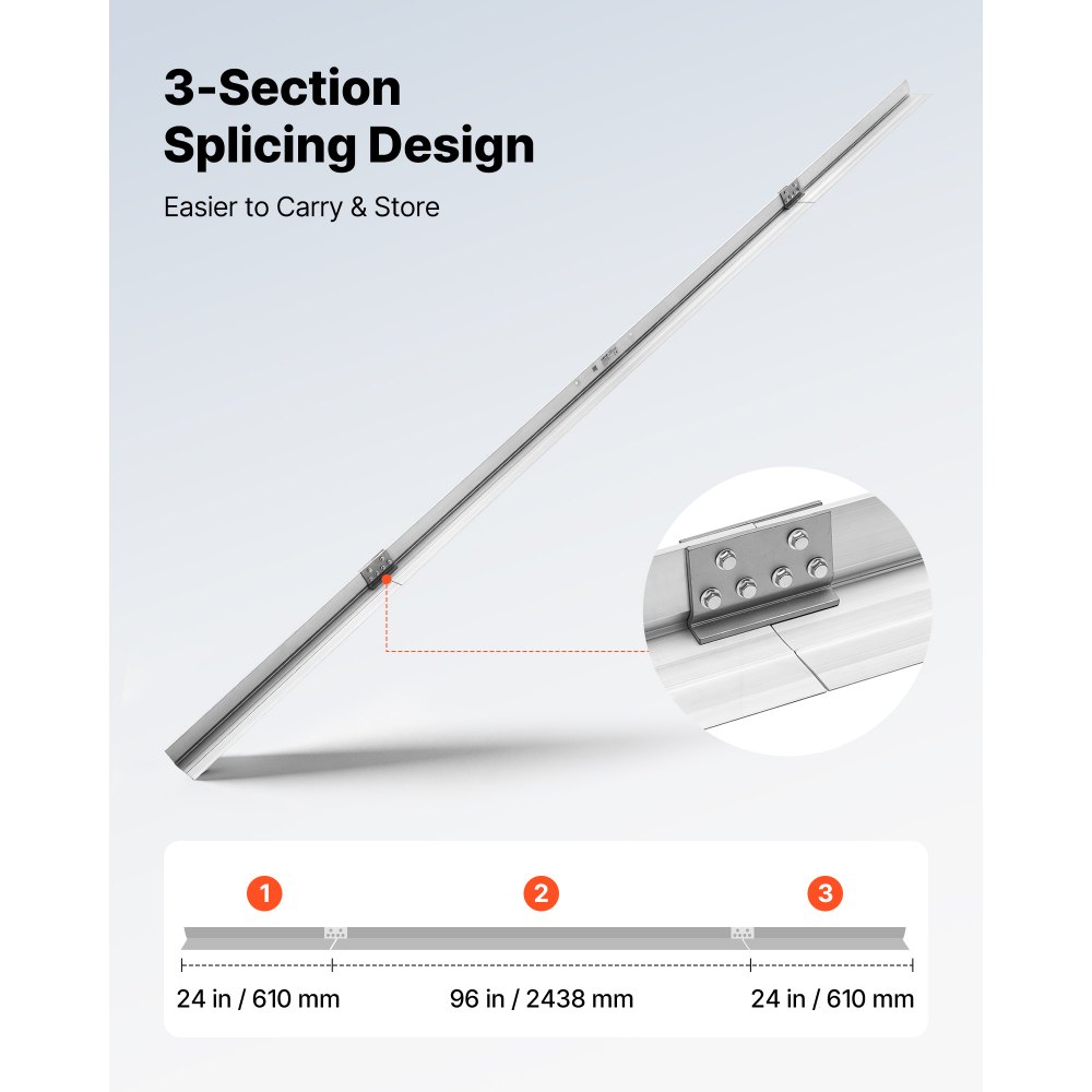 VEVOR Lama per Staggia Vibrante da Calcestruzzo 3658 mm Lega di Alluminio, Bordo Dritto da 135 mm, Copertura Estesa, Lama di Ricambio per Finitura del Calcestruzzo, per Vialetti, Patio e Marciapiedi