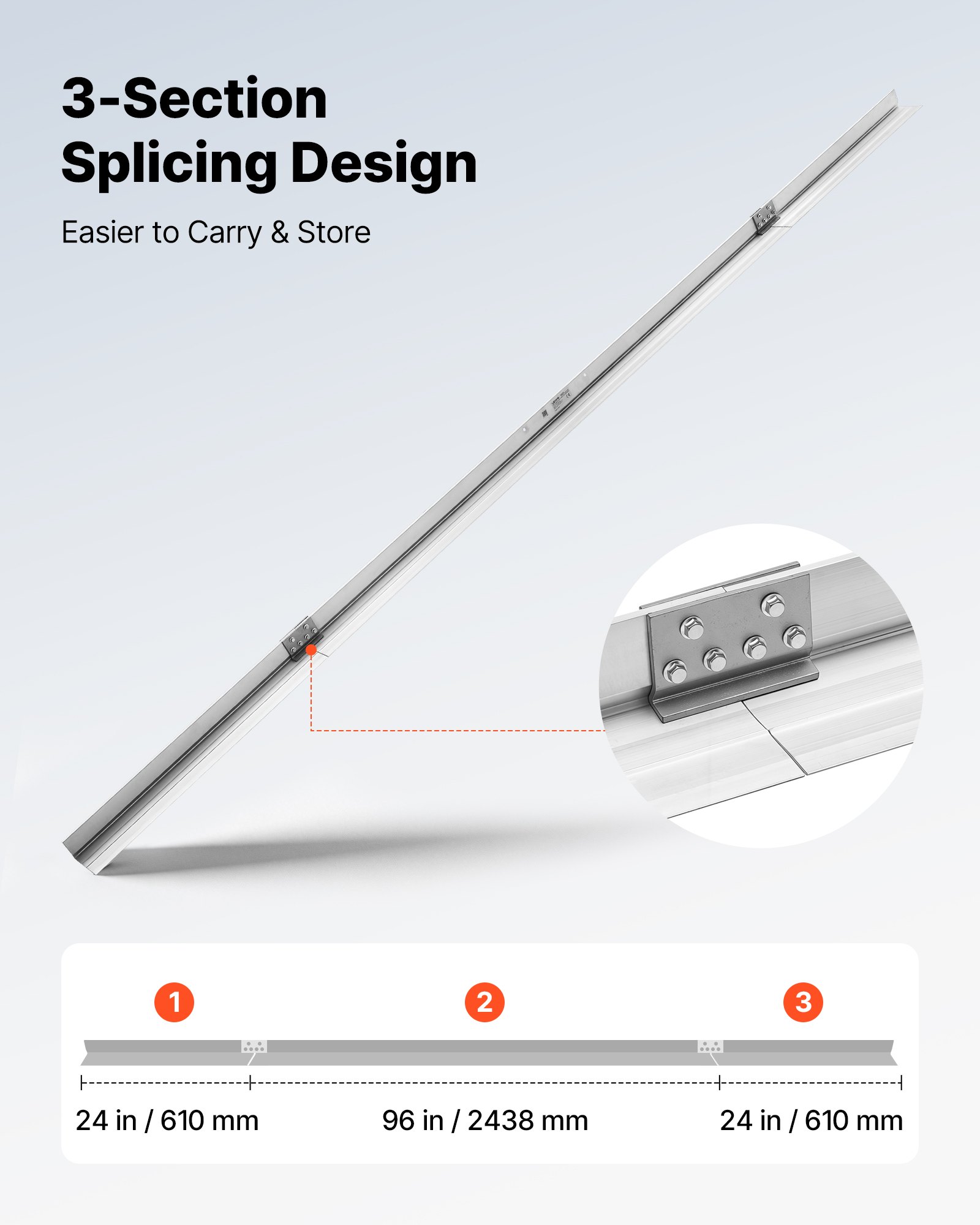 VEVOR Lama per Staggia Vibrante da Calcestruzzo 3658 mm Lega di Alluminio, Bordo Dritto da 135 mm, Copertura Estesa, Lama di Ricambio per Finitura del Calcestruzzo, per Vialetti, Patio e Marciapiedi