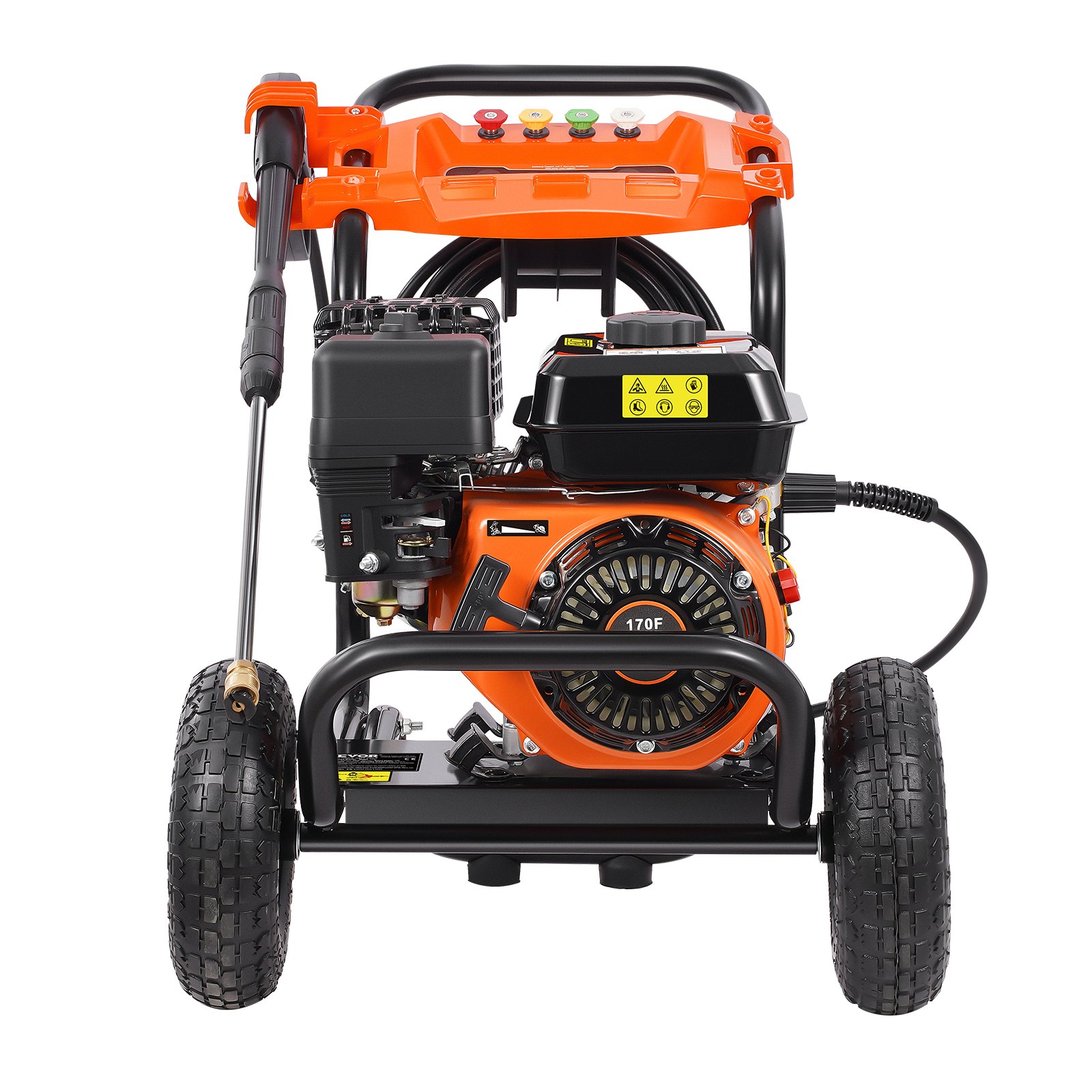 VEVOR Idropulitrice a Gas 246,07 kgf/cm² 10 L/min Idropulitrice a Gas con Pompa in Alluminio, Prolunga, Set da 5 Ugelli, Idropulitrice ad Alta Pressione per Auto, Recinzioni, Case, Cortili, Verticale