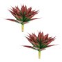 VEVOR Agave Artificiale, Set da 2, 711 mm Larghezza x 559 mm Altezza, Rosso, Pianta Artificiale Realistica con Picchetti da Terra, Aspetto Realistico, in HDPE, per Casa, Giardino, Ufficio e Soggiorno