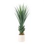 VEVOR Agave Artificiale Realistica, Altezza 1219 mm, con Vaso Bianco, Pianta Artificiale da Interno, Aspetto Realistico, in HDPE, Ideale per Casa, Giardino, Ufficio, Soggiorno e Camera da Letto