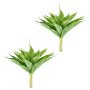 VEVOR Agave Artificiale, Set da 2, 711 mm Larghezza x 559 mm Altezza, Verde, Pianta Artificiale con Picchetti da Terra, Aspetto Realistico, in HDPE Durevole, per Casa, Giardino, Ufficio e Soggiorno