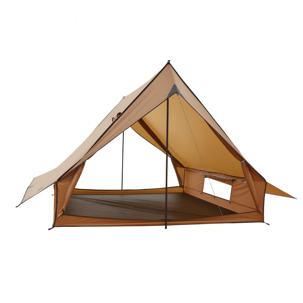 VEVOR Tenda Invernale da Campeggio per Esterno Capienza ca. 2 Persone, Tenda Portatile con Foro per Stufa, Tenda a Cabina con Palo da Pavimento, Tessuto Impermeabile PU2500mm, Campeggio, Pesca