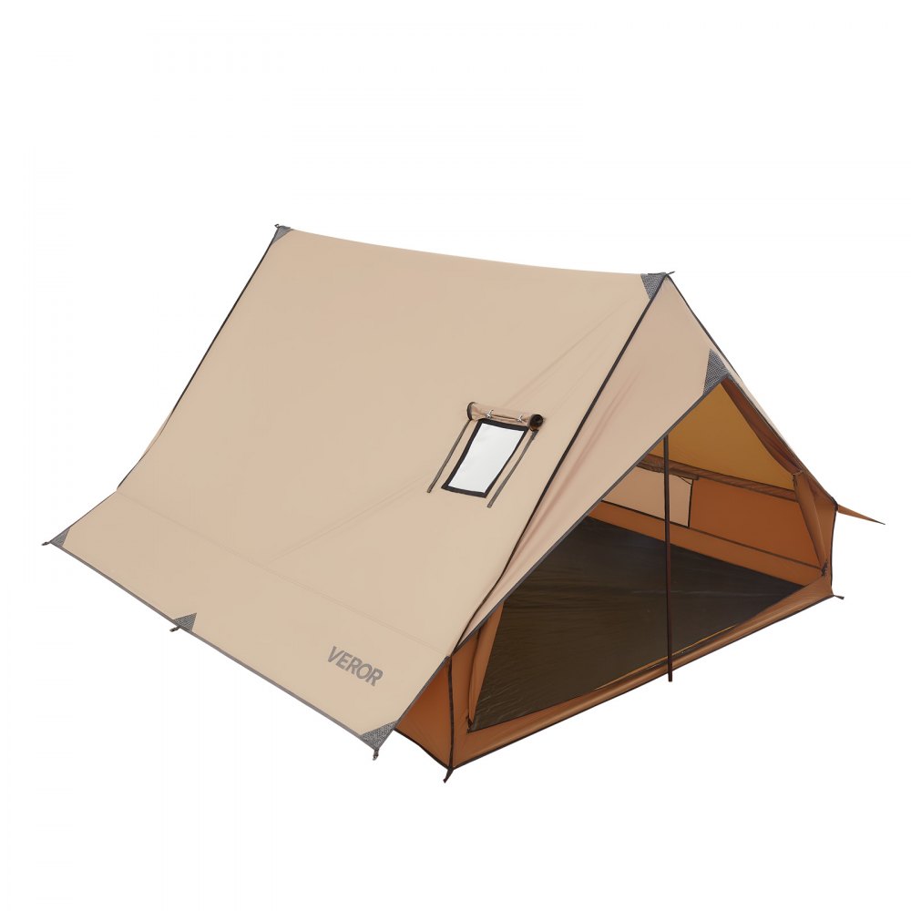 VEVOR Tenda Invernale da Campeggio per Esterno Capienza ca. 2 Persone, Tenda Portatile con Foro per Stufa, Tenda a Cabina con Palo da Pavimento, Tessuto Impermeabile PU2500mm, Campeggio, Pesca