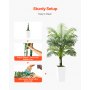 VEVOR Palma Areca Artificiale 1524 mm, Pianta Tropicale Finta con Fioriera Bianca Alta, Pianta Finta in Seta da Pavimento in Vaso, Grandi Alberi per Casa, Ufficio, Soggiorno, Interno ed Esterno