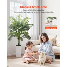 VEVOR Palma Areca Artificiale 1524 mm, Pianta Tropicale Finta con Fioriera Bianca Alta, Pianta Finta in Seta da Pavimento in Vaso, Grandi Alberi per Casa, Ufficio, Soggiorno, Interno ed Esterno
