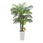 VEVOR Palma Areca Artificiale 1829 mm, Pianta Tropicale Finta con Fioriera Bianca Alta, Pianta Finta in Seta da Pavimento in Vaso, Grandi Alberi per Casa, Ufficio, Soggiorno, Interno ed Esterno
