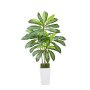 VEVOR Dracena Artificiale 1524 mm, Palma Tropicale Finta con Vaso Alto Bianco, Pianta Finta in Seta da Pavimento in Vaso, Grandi Alberi per Casa, Ufficio, Soggiorno, Decorazione Interna ed Esterna