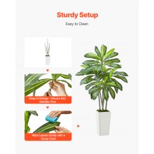 VEVOR Dracena Artificiale 1524 mm, Palma Tropicale Finta con Vaso Alto Bianco, Pianta Finta in Seta da Pavimento in Vaso, Grandi Alberi per Casa, Ufficio, Soggiorno, Decorazione Interna ed Esterna