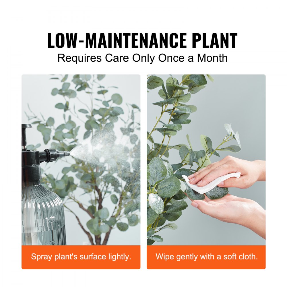 VEVOR Artificial Eucalyptus 80x80x181cm Artificial Plant PE Artificial Plants Fake Plastic Plants in Pot Artificial Flower Odorless Waterproof for Decoration of Bedroom Study Living Room