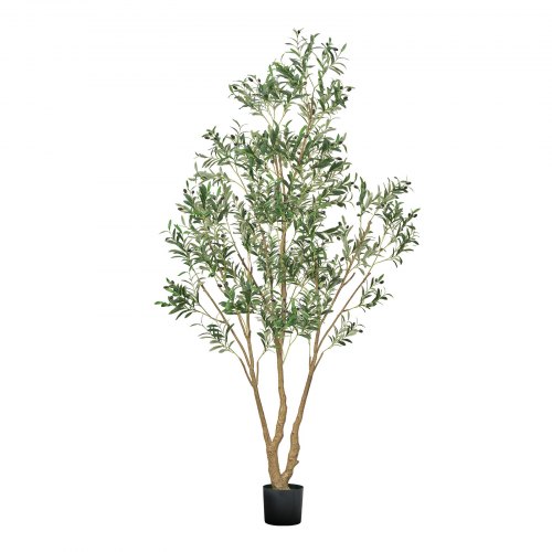 Albero Artificiale Di Mirto 1,8 M, Pianta In Seta Realistica Con 464 Foglie, 96 Fiori E 128 Frutti, In Vaso, Per Interni/Esterni, Facile Manutenzione
