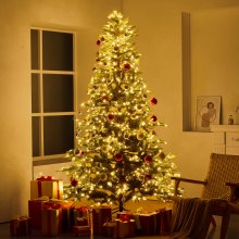 VEVOR Albero Natale 2,25 m Albero Artificiale Preilluminato 700 LED 1319 Punte