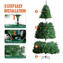 VEVOR Albero Natale 2,25 m Albero Artificiale Preilluminato 550 LED 1346 Punte