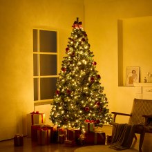 VEVOR Albero Natale 2,25 m Albero Artificiale Preilluminato 550 LED 1346 Punte