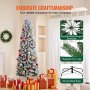 VEVOR Albero Natale 1,98 m Floccato Preilluminato 250 Luci LED 814 Suggerimenti