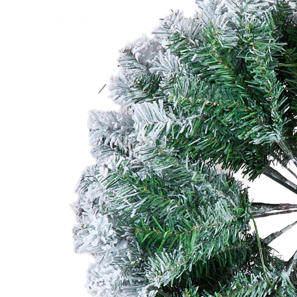 VEVOR Albero di Natale, Albero Artificiale Floccato Preilluminato 2,28 m, Albero di Natale per Feste con 550 Luci LED Bianche, 1346 Punte Rami, Base Metallo per Decorazioni per Feste in Casa Ufficio