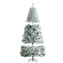 VEVOR Albero di Natale, Albero Artificiale Floccato Preilluminato 2,28 m, Albero di Natale per Feste con 550 Luci LED Bianche, 1346 Punte Rami, Base Metallo per Decorazioni per Feste in Casa Ufficio