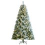 VEVOR Albero di Natale, Albero Artificiale Floccato Preilluminato 2,28 m, Albero di Natale per Feste con 550 Luci LED Bianche, 1346 Punte Rami, Base Metallo per Decorazioni per Feste in Casa Ufficio