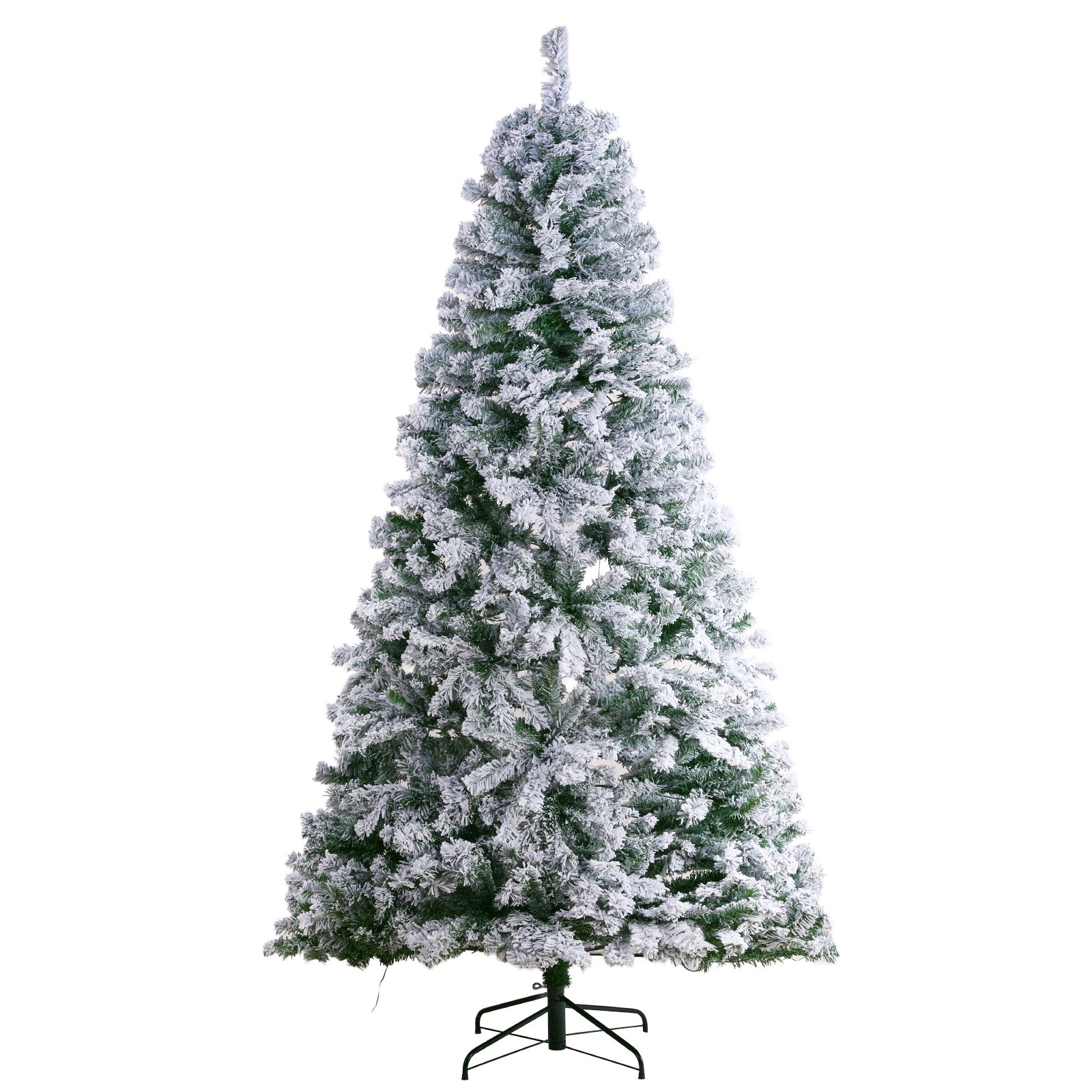 VEVOR Albero di Natale, Albero Artificiale Floccato Preilluminato 2,28 m, Albero di Natale per Feste con 550 Luci LED Bianche, 1346 Punte Rami, Base Metallo per Decorazioni per Feste in Casa Ufficio