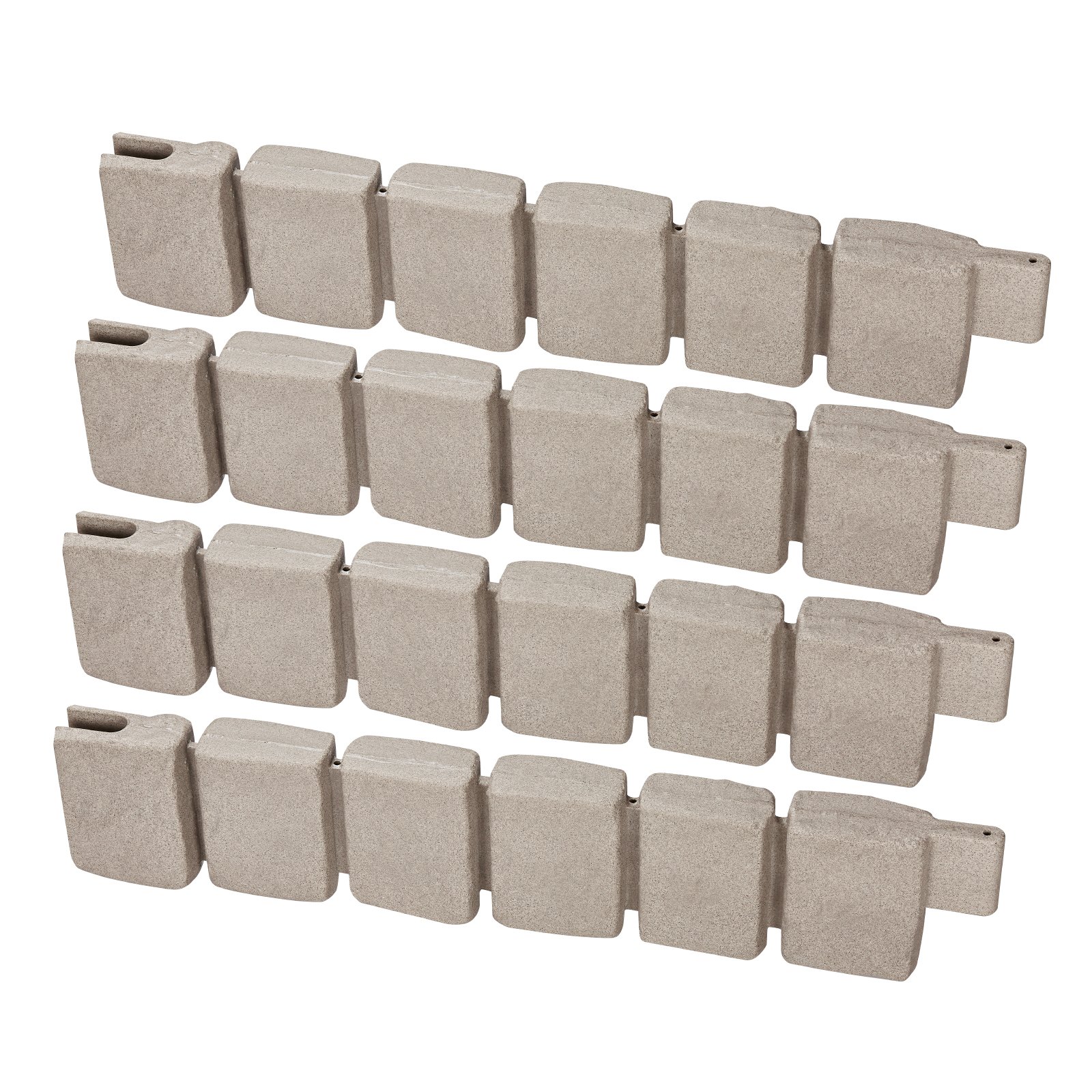 VEVOR Bordatura per Prato in Finta Pietra 1200 x 230 mm Bordatura per Cortile Resistente allo Sbiadimento, Dimensioni di Mattone con Punte di Ancoraggio, per Vialetti, Passerelle, Beige, 4 Pezzi