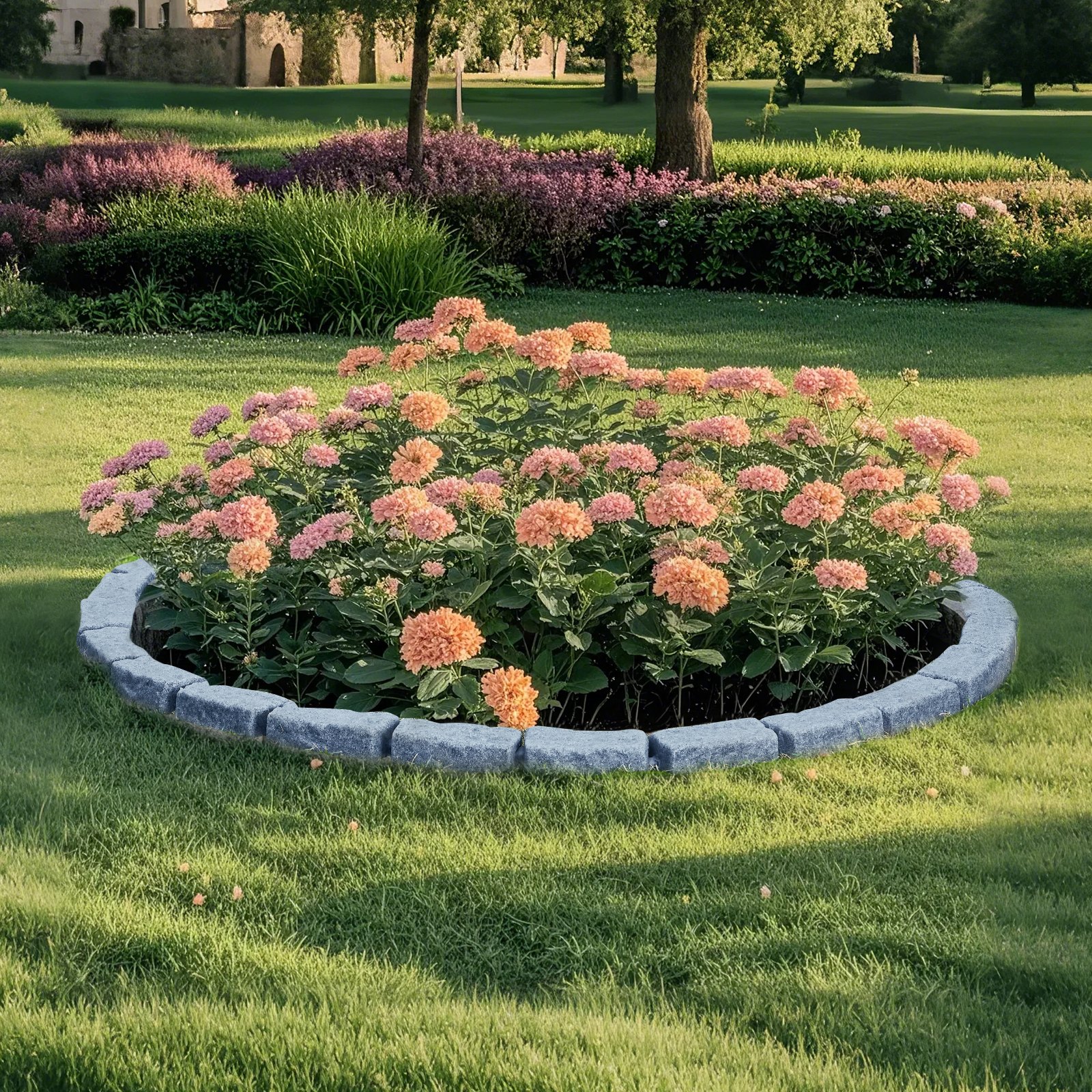 VEVOR Bordatura per Prato in Finta Pietra 1180 x 57 mm Bordatura per Cortile Resistente allo Sbiadimento, Dimensioni di Mattone con Punte di Ancoraggio, per Vialetti, Passerelle, Grigio, 4 Pezzi