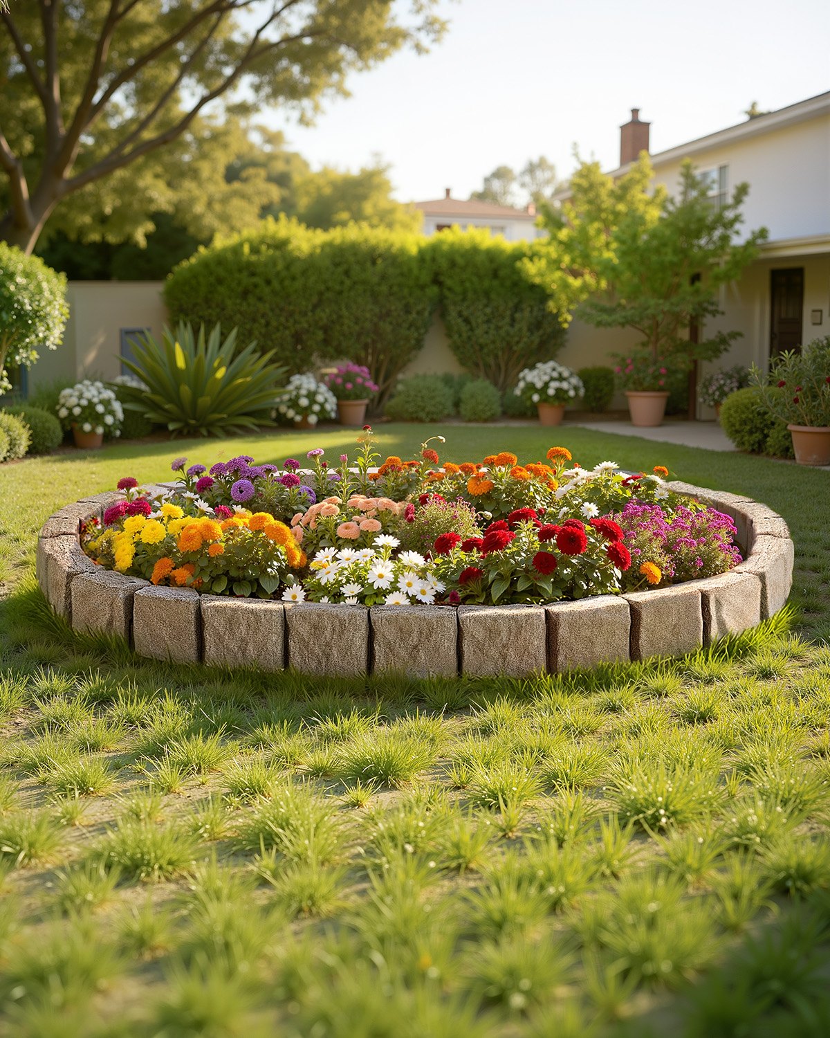 VEVOR Bordatura per Prato in Finta Pietra 1190 x 100 mm Bordatura per Cortile Resistente allo Sbiadimento, Dimensioni di Mattone con Punte di Ancoraggio, per Vialetti, Passerelle, Beige, 4 Pezzi