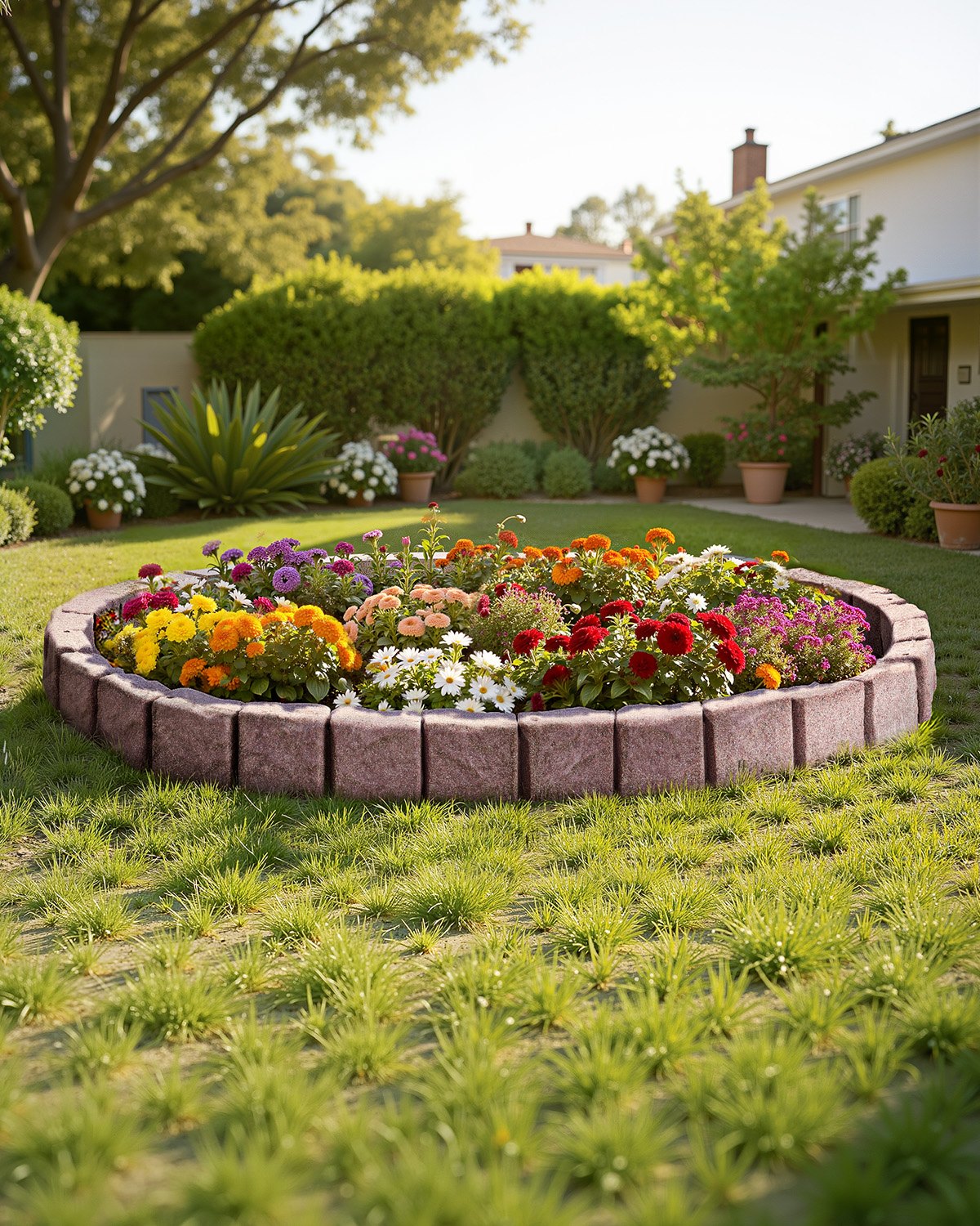 VEVOR Bordatura per Prato in Finta Pietra 1190 x 100 mm Bordatura per Cortile Resistente allo Sbiadimento, Dimensioni di Mattone con Punte di Ancoraggio, per Vialetti, Passerelle, Marrone, 4 Pezzi