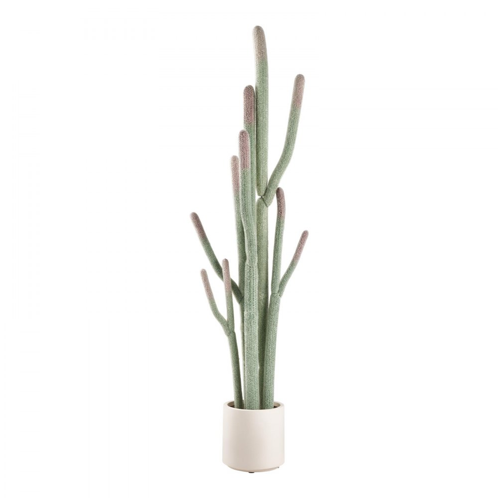VEVOR Artificial Cactus, 1524 mm Tall Fake Cactus Plant with White Pot, for Home, Garden, Office, Store, Living Room, Bedroom, Porch Indoor Decor, Realistic Texture Faux Decor Plant, Premium EVA