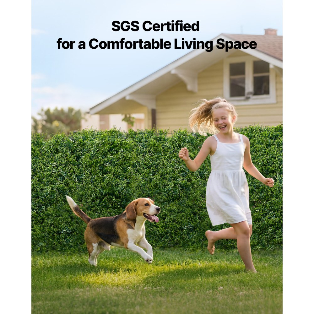 VEVOR Parete Verde Artificiale 50,8x50,8 cm, Set di 12 Pannelli in Foglie di Felce, Siepe Artificiale per Pareti e Recinzioni Decorative, Schermo Frangivista per Privacy, per Balcone Giardino Terrazzo