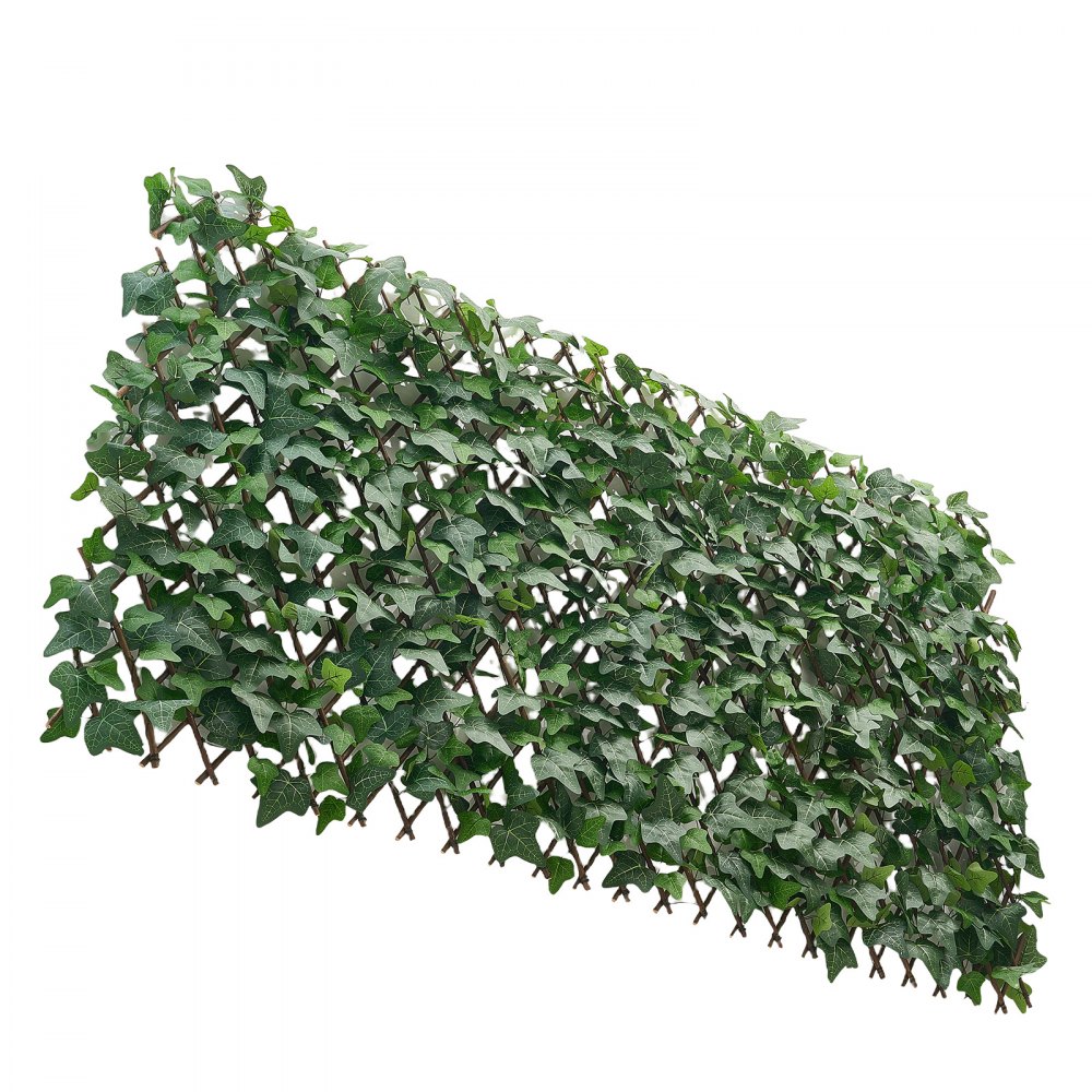 VEVOR Parete Verde Artificiale 63,5 x 320 cm con Foglie di Edera Realistiche, Siepe Artificiale Espandibile per Decorazione e Protezione della Privacy, Ideale per Balcone Giardino Cortile e Terrazzo