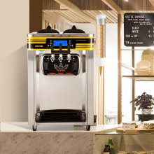 VEVOR Gelatiera da Banco a 3 Gusti, Macchina Commerciale per Gelato Soft da 22-30 L/ora, Gelatiera da 2350W con Accessori Completi, Utilizzo per Gelato Soft, Yogurt, Crema Pasticcera e Sorbetto, ecc.