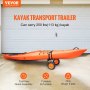 VEVOR Accessori Kayak Carrello Porta Barca Kayak Canoe in Alluminio Capacità Carico 113kg con Ruote Pneumatiche in Pu 25,4cm Design Pieghevole