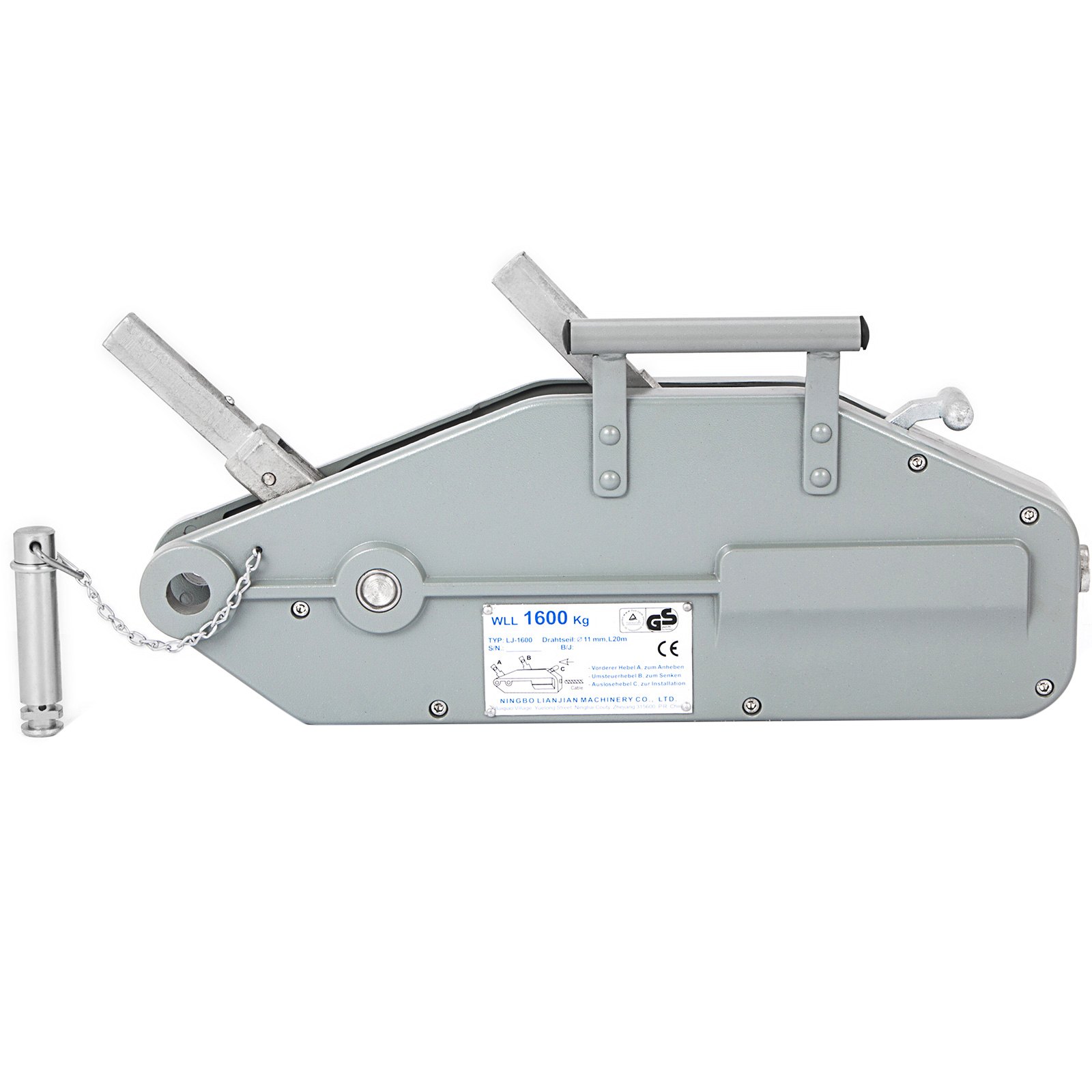 Paranco Manuale 1.6t Con Cavo Da 40m Paranco Gru Argano Per Sollevamento